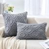 MIULEE Navy Blue Throw Pillow Covers 20×20 Inch, Soft Winter Plush Faux Wool Couch Pillow Covers Set of 2 Decorative Farmhouse Boho Throw Pillows for Sofa Living Room Bed(Grey Blue)
