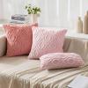 MIULEE Navy Blue Throw Pillow Covers 20×20 Inch, Soft Winter Plush Faux Wool Couch Pillow Covers Set of 2 Decorative Farmhouse Boho Throw Pillows for Sofa Living Room Bed(Coral Red)