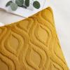 MIULEE Navy Blue Throw Pillow Covers 20×20 Inch, Soft Winter Plush Faux Wool Couch Pillow Covers Set of 2 Decorative Farmhouse Boho Throw Pillows for Sofa Living Room Bed(Mustard Yellow)