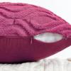 MIULEE Navy Blue Throw Pillow Covers 20×20 Inch, Soft Winter Plush Faux Wool Couch Pillow Covers Set of 2 Decorative Farmhouse Boho Throw Pillows for Sofa Living Room Bed(Hot Pink)