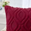 MIULEE Navy Blue Throw Pillow Covers 20×20 Inch, Soft Winter Plush Faux Wool Couch Pillow Covers Set of 2 Decorative Farmhouse Boho Throw Pillows for Sofa Living Room Bed(Wine Red)