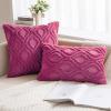 MIULEE Navy Blue Throw Pillow Covers 20×20 Inch, Soft Winter Plush Faux Wool Couch Pillow Covers Set of 2 Decorative Farmhouse Boho Throw Pillows for Sofa Living Room Bed(Hot Pink)