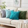 MIULEE Navy Blue Throw Pillow Covers 20×20 Inch, Soft Winter Plush Faux Wool Couch Pillow Covers Set of 2 Decorative Farmhouse Boho Throw Pillows for Sofa Living Room Bed(Moss Green)