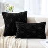 MIULEE Navy Blue Throw Pillow Covers 20×20 Inch, Soft Winter Plush Faux Wool Couch Pillow Covers Set of 2 Decorative Farmhouse Boho Throw Pillows for Sofa Living Room Bed(Black)