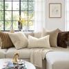 MIULEE Navy Blue Throw Pillow Covers 20×20 Inch, Soft Winter Plush Faux Wool Couch Pillow Covers Set of 2 Decorative Farmhouse Boho Throw Pillows for Sofa Living Room Bed(Beige)
