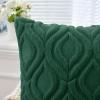 MIULEE Navy Blue Throw Pillow Covers 20×20 Inch, Soft Winter Plush Faux Wool Couch Pillow Covers Set of 2 Decorative Farmhouse Boho Throw Pillows for Sofa Living Room Bed(Dark Green)