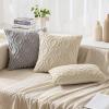 MIULEE Navy Blue Throw Pillow Covers 20×20 Inch, Soft Winter Plush Faux Wool Couch Pillow Covers Set of 2 Decorative Farmhouse Boho Throw Pillows for Sofa Living Room Bed(Light Grey)