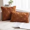 MIULEE Navy Blue Throw Pillow Covers 20×20 Inch, Soft Winter Plush Faux Wool Couch Pillow Covers Set of 2 Decorative Farmhouse Boho Throw Pillows for Sofa Living Room Bed(Burnt Orange)