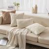 MIULEE Navy Blue Throw Pillow Covers 20×20 Inch, Soft Winter Plush Faux Wool Couch Pillow Covers Set of 2 Decorative Farmhouse Boho Throw Pillows for Sofa Living Room Bed(Light Brown)