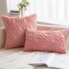 MIULEE Navy Blue Throw Pillow Covers 20×20 Inch, Soft Winter Plush Faux Wool Couch Pillow Covers Set of 2 Decorative Farmhouse Boho Throw Pillows for Sofa Living Room Bed(Coral Red)