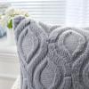 MIULEE Navy Blue Throw Pillow Covers 20×20 Inch, Soft Winter Plush Faux Wool Couch Pillow Covers Set of 2 Decorative Farmhouse Boho Throw Pillows for Sofa Living Room Bed(Grey Blue)