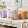 MIULEE Navy Blue Throw Pillow Covers 20×20 Inch, Soft Winter Plush Faux Wool Couch Pillow Covers Set of 2 Decorative Farmhouse Boho Throw Pillows for Sofa Living Room Bed(Orange)