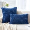 MIULEE Navy Blue Throw Pillow Covers 20×20 Inch, Soft Winter Plush Faux Wool Couch Pillow Covers Set of 2 Decorative Farmhouse Boho Throw Pillows for Sofa Living Room Bed(Dark Blue)