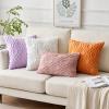 MIULEE Navy Blue Throw Pillow Covers 20×20 Inch, Soft Winter Plush Faux Wool Couch Pillow Covers Set of 2 Decorative Farmhouse Boho Throw Pillows for Sofa Living Room Bed(Bright Orange)