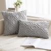 MIULEE Navy Blue Throw Pillow Covers 20×20 Inch, Soft Winter Plush Faux Wool Couch Pillow Covers Set of 2 Decorative Farmhouse Boho Throw Pillows for Sofa Living Room Bed(Light Grey)