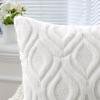 MIULEE Navy Blue Throw Pillow Covers 20×20 Inch, Soft Winter Plush Faux Wool Couch Pillow Covers Set of 2 Decorative Farmhouse Boho Throw Pillows for Sofa Living Room Bed(Pure White)