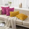 MIULEE Navy Blue Throw Pillow Covers 20×20 Inch, Soft Winter Plush Faux Wool Couch Pillow Covers Set of 2 Decorative Farmhouse Boho Throw Pillows for Sofa Living Room Bed(Hot Pink)