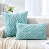 MIULEE Navy Blue Throw Pillow Covers 20×20 Inch, Soft Winter Plush Faux Wool Couch Pillow Covers Set of 2 Decorative Farmhouse Boho Throw Pillows for Sofa Living Room Bed(Sky Blue)