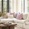 MIULEE Navy Blue Throw Pillow Covers 20×20 Inch, Soft Winter Plush Faux Wool Couch Pillow Covers Set of 2 Decorative Farmhouse Boho Throw Pillows for Sofa Living Room Bed(Light Pink)
