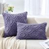 MIULEE Navy Blue Throw Pillow Covers 20×20 Inch, Soft Winter Plush Faux Wool Couch Pillow Covers Set of 2 Decorative Farmhouse Boho Throw Pillows for Sofa Living Room Bed(Blue Purple)