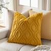 MIULEE Navy Blue Throw Pillow Covers 20×20 Inch, Soft Winter Plush Faux Wool Couch Pillow Covers Set of 2 Decorative Farmhouse Boho Throw Pillows for Sofa Living Room Bed(Mustard Yellow)