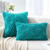 MIULEE Navy Blue Throw Pillow Covers 20×20 Inch, Soft Winter Plush Faux Wool Couch Pillow Covers Set of 2 Decorative Farmhouse Boho Throw Pillows for Sofa Living Room Bed(Teal)