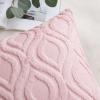 MIULEE Navy Blue Throw Pillow Covers 20×20 Inch, Soft Winter Plush Faux Wool Couch Pillow Covers Set of 2 Decorative Farmhouse Boho Throw Pillows for Sofa Living Room Bed(Light Pink)