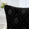 MIULEE Navy Blue Throw Pillow Covers 20×20 Inch, Soft Winter Plush Faux Wool Couch Pillow Covers Set of 2 Decorative Farmhouse Boho Throw Pillows for Sofa Living Room Bed(Black)