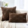 MIULEE Navy Blue Throw Pillow Covers 20×20 Inch, Soft Winter Plush Faux Wool Couch Pillow Covers Set of 2 Decorative Farmhouse Boho Throw Pillows for Sofa Living Room Bed(Dark Brown)