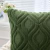 MIULEE Navy Blue Throw Pillow Covers 20×20 Inch, Soft Winter Plush Faux Wool Couch Pillow Covers Set of 2 Decorative Farmhouse Boho Throw Pillows for Sofa Living Room Bed(Moss Green)