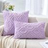 MIULEE Navy Blue Throw Pillow Covers 20×20 Inch, Soft Winter Plush Faux Wool Couch Pillow Covers Set of 2 Decorative Farmhouse Boho Throw Pillows for Sofa Living Room Bed(Light Purple)