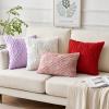 MIULEE Navy Blue Throw Pillow Covers 20×20 Inch, Soft Winter Plush Faux Wool Couch Pillow Covers Set of 2 Decorative Farmhouse Boho Throw Pillows for Sofa Living Room Bed(Red)