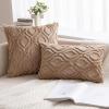 MIULEE Navy Blue Throw Pillow Covers 20×20 Inch, Soft Winter Plush Faux Wool Couch Pillow Covers Set of 2 Decorative Farmhouse Boho Throw Pillows for Sofa Living Room Bed(Light Brown)