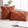 MIULEE Navy Blue Throw Pillow Covers 20×20 Inch, Soft Winter Plush Faux Wool Couch Pillow Covers Set of 2 Decorative Farmhouse Boho Throw Pillows for Sofa Living Room Bed(Rust)