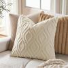 MIULEE Navy Blue Throw Pillow Covers 20×20 Inch, Soft Winter Plush Faux Wool Couch Pillow Covers Set of 2 Decorative Farmhouse Boho Throw Pillows for Sofa Living Room Bed(Beige)