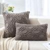 MIULEE Navy Blue Throw Pillow Covers 20×20 Inch, Soft Winter Plush Faux Wool Couch Pillow Covers Set of 2 Decorative Farmhouse Boho Throw Pillows for Sofa Living Room Bed(Dark Grey)