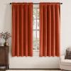 MIULEE Navy Blue Velvet Curtains 84 Inch Long Luxury Super Soft Thermal Insulated Blackout Curtains Room Darkening Drapes Rod Pocket Design for Bedroom Living Room Set of 2 Panels, W40 x L84 Inch(Burnt Orange)