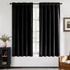 MIULEE Navy Blue Velvet Curtains 84 Inch Long Luxury Super Soft Thermal Insulated Blackout Curtains Room Darkening Drapes Rod Pocket Design for Bedroom Living Room Set of 2 Panels, W40 x L84 Inch(Black)