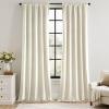 MIULEE Navy Blue Velvet Curtains 84 Inch Long Luxury Super Soft Thermal Insulated Blackout Curtains Room Darkening Drapes Rod Pocket Design for Bedroom Living Room Set of 2 Panels, W40 x L84 Inch(Ivory)