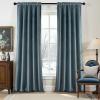 MIULEE Navy Blue Velvet Curtains 84 Inch Long Luxury Super Soft Thermal Insulated Blackout Curtains Room Darkening Drapes Rod Pocket Design for Bedroom Living Room Set of 2 Panels, W40 x L84 Inch(Stone Blue)