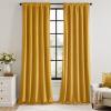MIULEE Navy Blue Velvet Curtains 84 Inch Long Luxury Super Soft Thermal Insulated Blackout Curtains Room Darkening Drapes Rod Pocket Design for Bedroom Living Room Set of 2 Panels, W40 x L84 Inch(Mustard Yellow)