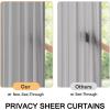 MIULEE Non-See-Through French Door Curtains for Door Window, Privacy Light Filtering Sheer Curtains for Decoration, Window Drapes with Rod Pocket and Tie Back, Cream, 26 x 72 inches, 2 Panels(Grey)