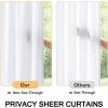 MIULEE Non-See-Through French Door Curtains for Door Window, Privacy Light Filtering Sheer Curtains for Decoration, Window Drapes with Rod Pocket and Tie Back, Cream, 26 x 72 inches, 2 Panels(White)