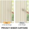 MIULEE Non-See-Through French Door Curtains for Door Window, Privacy Light Filtering Sheer Curtains for Decoration, Window Drapes with Rod Pocket and Tie Back, Cream, 26 x 72 inches, 2 Panels(Ivory)