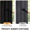 MIULEE Non-See-Through French Door Curtains for Door Window, Privacy Light Filtering Sheer Curtains for Decoration, Window Drapes with Rod Pocket and Tie Back, Cream, 26 x 72 inches, 2 Panels(Black)