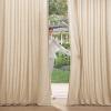MIULEE Non-See-Through Privacy Linen Curtains 2 Panels, Christmas Emerald Green Light Filtering Window Curtains Textured Back Tab Semi Sheer Drapes for Bedroom Living Room, 52 x 90 Inches Long(Light Brown)