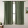 MIULEE Non-See-Through Privacy Linen Curtains 2 Panels, Christmas Emerald Green Light Filtering Window Curtains Textured Back Tab Semi Sheer Drapes for Bedroom Living Room, 52 x 90 Inches Long(Olive Green)