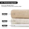 MIULEE Non-See-Through Privacy Linen Curtains 2 Panels, Christmas Emerald Green Light Filtering Window Curtains Textured Back Tab Semi Sheer Drapes for Bedroom Living Room, 52 x 90 Inches Long(Light Brown)