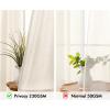 MIULEE Non-See-Through Privacy Linen Curtains 2 Panels, Christmas Emerald Green Light Filtering Window Curtains Textured Back Tab Semi Sheer Drapes for Bedroom Living Room, 52 x 90 Inches Long(Ivory)