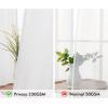 MIULEE Non-See-Through Privacy Linen Curtains 2 Panels, Christmas Emerald Green Light Filtering Window Curtains Textured Back Tab Semi Sheer Drapes for Bedroom Living Room, 52 x 90 Inches Long(Pure White)